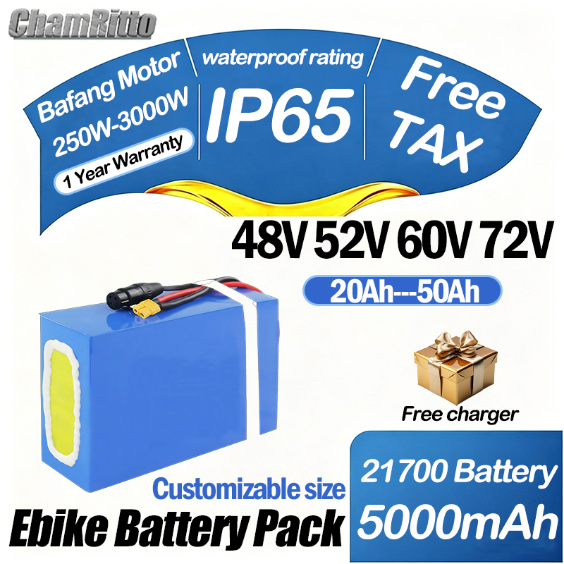 72V 50Ah 21700 Lithium Battery - Akumulator do roweru elektrycznego 60V 72V