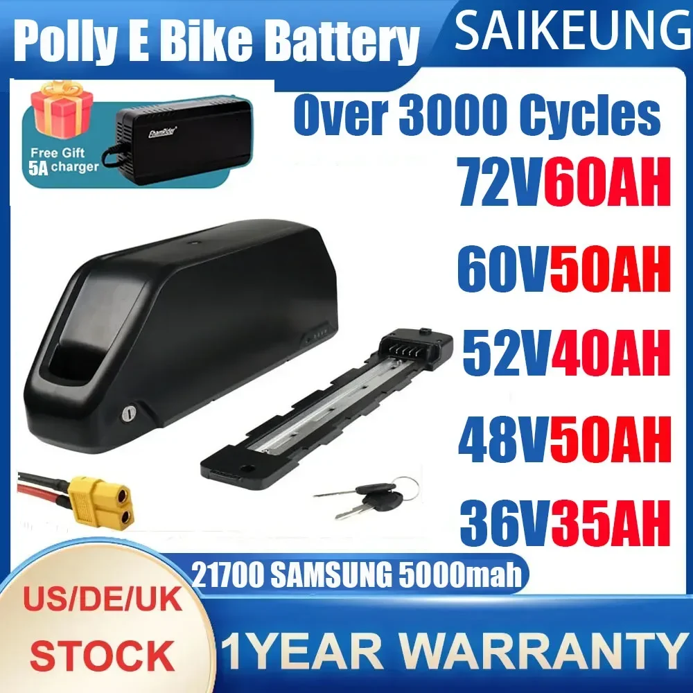 72V 50Ah 21700 Lithium Battery - Bateria do roweru elektrycznego Downtube Hailong
