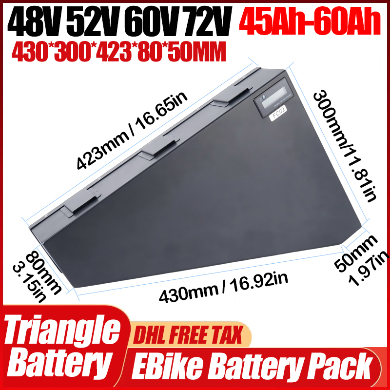 Akumulator trójkątny do roweru – 72V 50Ah 21700 Lithium Battery recenzja i cena